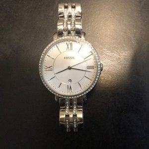 Silver Fossil Watch